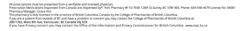 CanadaPrescriptionsPlus Disclaimer